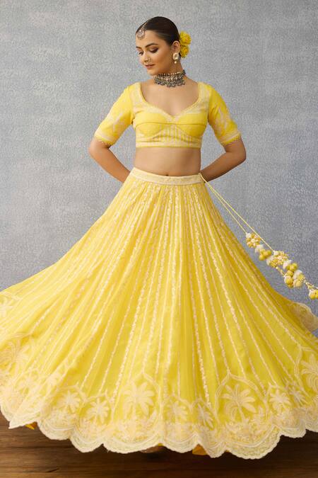 Buy Torani Yellow Organza, Net Tassels, Embroidery Kasmai Wrija Lehenga Set Online at Aza Fashions Buy_Torani_Yellow Organza, Net Tassels, Embroidery Kasmai Wrija Lehenga Set _Online_at_Aza_Fashions