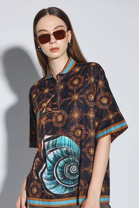 Shop_Dark Hour_Multi Color Cotton Satin Collared Elden Shirt _Online_at_Aza_Fashions
