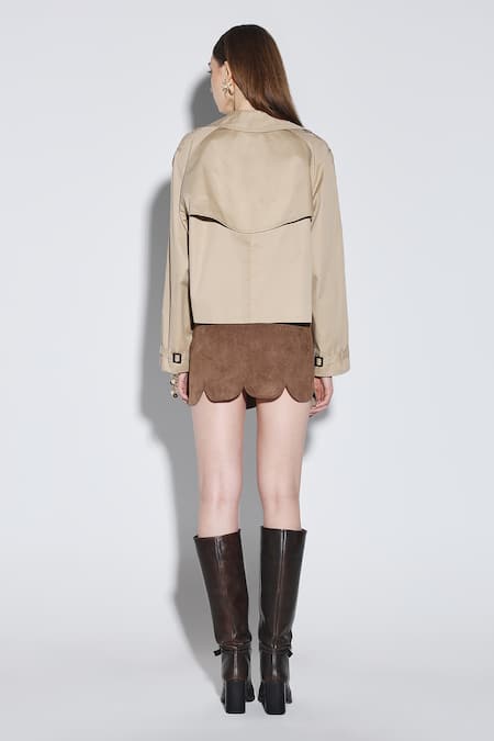Dark Hour Beige Cropped Jacket 