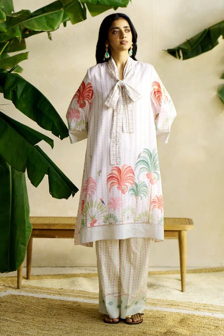 Moh India Verde Plume Kurta Set 
