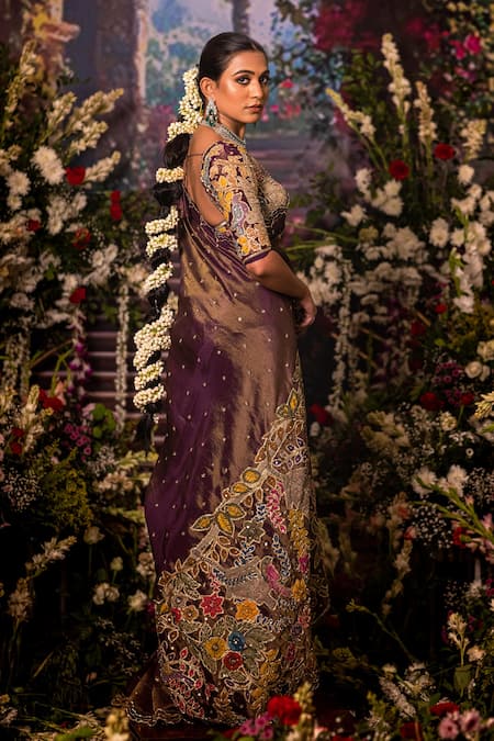 Aindhri By Mahitha Embroidered Tissue Saree Set 