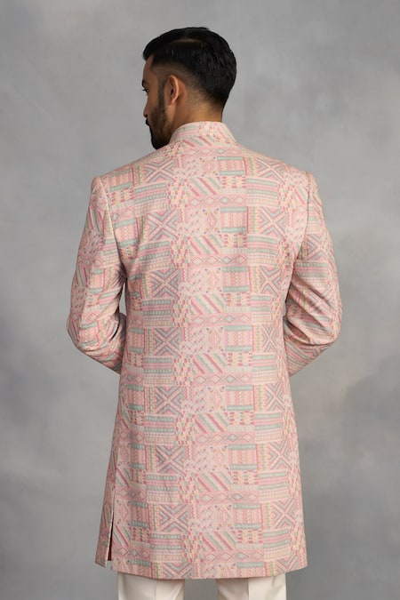 Gargee Designers Peach Designer Indowestern Sherwani Set 