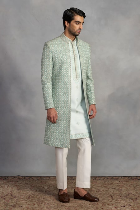 Gargee Designers Zeb Mint Indowestern Sherwani Set 