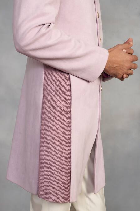 Shop_Gargee Designers_Purple Polyester, Viscose Embroidery Mahboob Lilac Indowestern Set _Online_at_Aza_Fashions