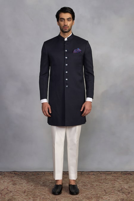 Gargee Designers Mehmaan Blue Indowestern Set 