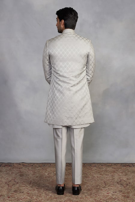 Gargee Designers Raag Grey Indowestern Sherwani Set 