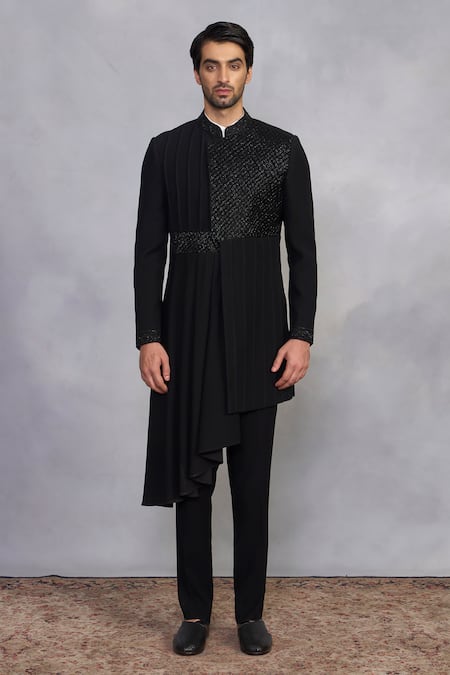 Gargee Designers Nazaakat Black Indowestern Set 