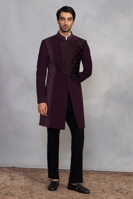 Gargee Designers Kashish Wine Indowestern Set 