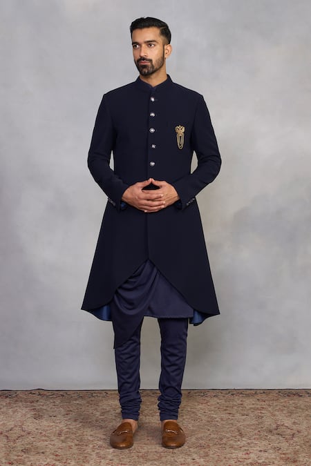 Gargee Designers Navy Indowestern Sherwani Set 