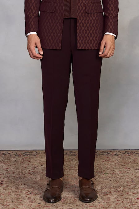 Shop_Gargee Designers_Wine Polyester, Viscose Rasiya Jodhpuri Set _Online_at_Aza_Fashions
