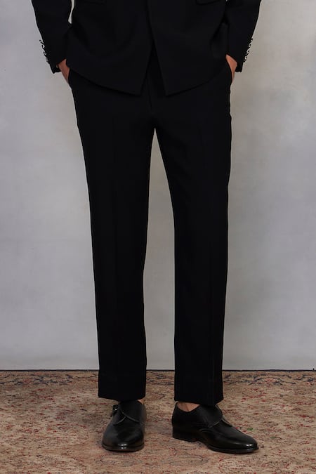 Shop_Gargee Designers_Black Polyester, Viscose Embroidery Zubair Jodhpuri Set _Online_at_Aza_Fashions