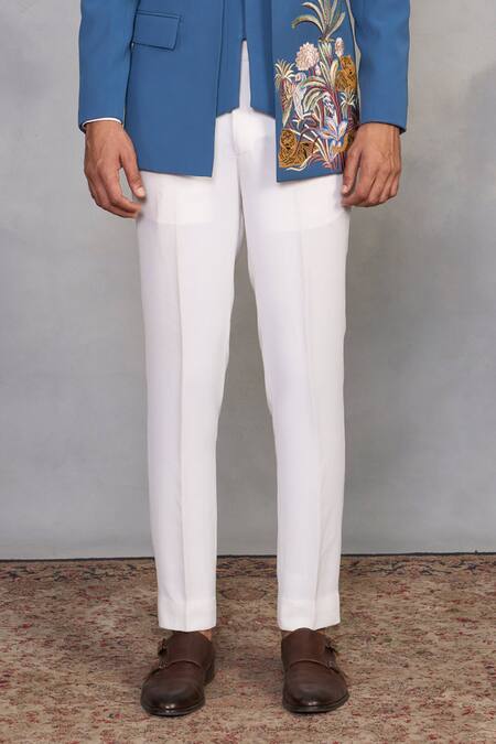 Buy_Gargee Designers_Blue Polyester, Viscose Embroidery Rafiq Jodhpuri Set _Online_at_Aza_Fashions