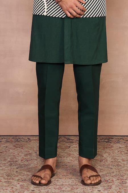 Gargee Designers_Green Polyester, Cotton Embroidery Meharban Bundi Set _Online_at_Aza_Fashions