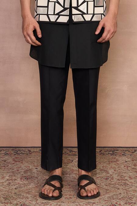 Shop_Gargee Designers_Black Polyester, Cotton Luxe Bundi Set _Online_at_Aza_Fashions