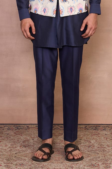 Gargee Designers_White Cotton, Silk Embroidery Bairaagi Multicolor Nehru Jacket Set _Online_at_Aza_Fashions