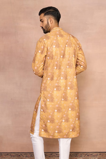 Gargee Designers Embroidered Mustard Kurta Set 