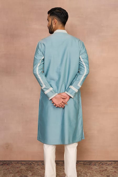 Gargee Designers Embroidered Raah Aqua Kurta Set 