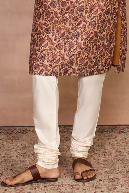Gargee Designers_Brown Cotton, Silk Embroidery Rabaab Printed Kurta Set _Online_at_Aza_Fashions
