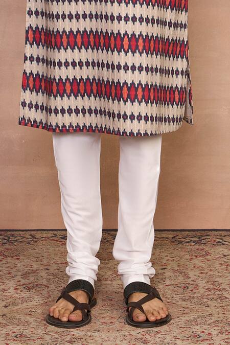 Gargee Designers_Multi Color Cotton, Silk Embroidery Multicolor Ikat Kurta Set _Online_at_Aza_Fashions