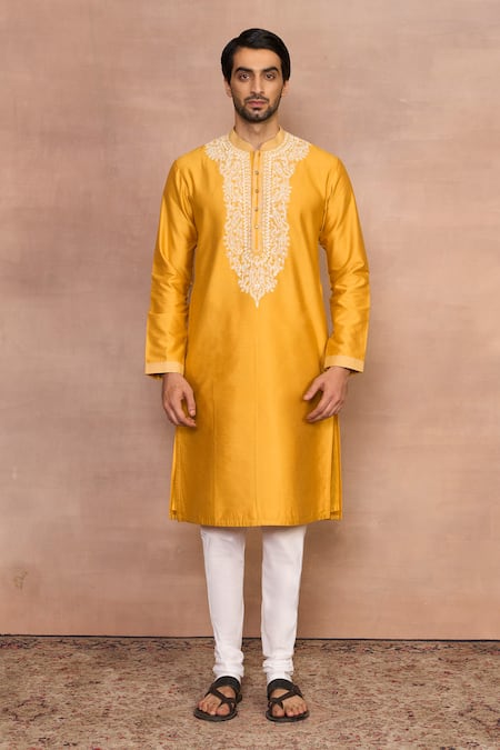 Gargee Designers Embroidered Mustard Kurta Set 