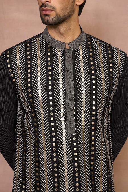 Buy Gargee Designers Black Georgette Sequins Gulistan Gold Embroidered Kurta Set Online at Aza Fashions Buy_Gargee Designers_Black Georgette Sequins Gulistan Gold Embroidered Kurta Set _Online_at_Aza_Fashions