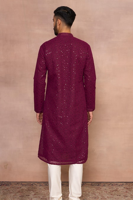 Gargee Designers Embroidered Magenta Kurta Set 