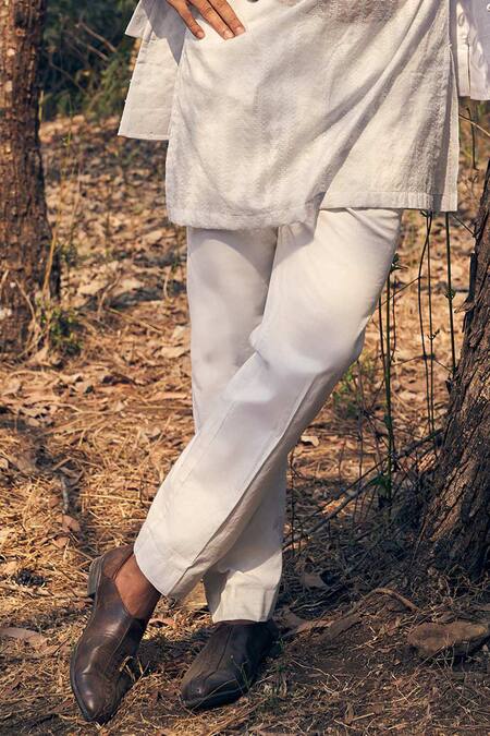 Kaaj Button Blue Chanderi Silk, Cotton Satin Embroidery French Knot Kurta Bandi Set Online at Aza Fashions Kaaj Button_Blue Chanderi Silk, Cotton Satin Embroidery French Knot Kurta Bandi Set _Online_at_Aza_Fashions