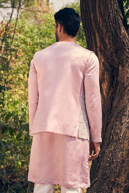 Kaaj Button Cutwork Kurta Bandi Set 