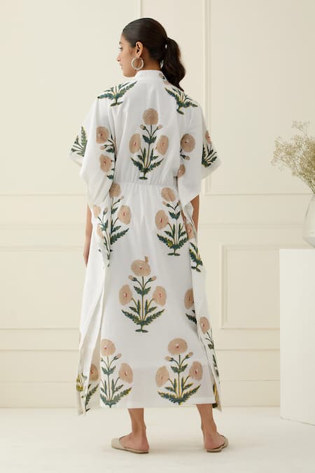 Musal Embroidered Floral Kaftan 