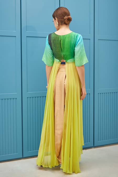 Naina Seth Chiffon & Silk Dhoti Kurta Set 