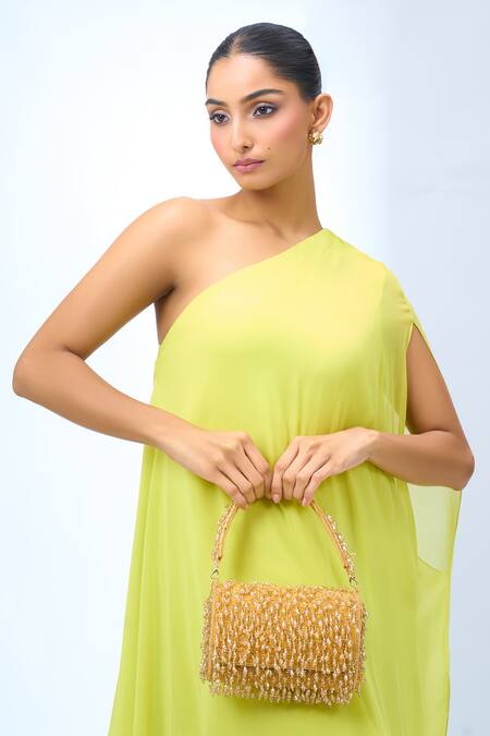 Buy Nazaakat By Samara Singh Gold Beads, Sequins Suede Handbag With Beaded Embellishments Online at Aza Fashions Buy_Nazaakat By Samara Singh_Gold Beads, Sequins Suede Handbag With Beaded Embellishments _Online_at_Aza_Fashions