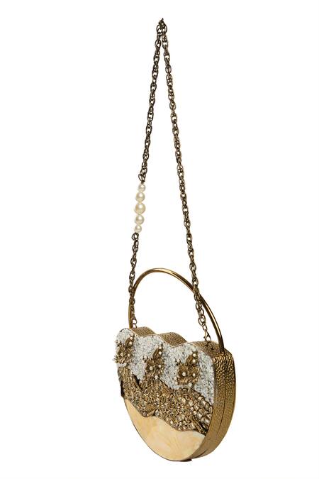 Buy Nazaakat By Samara Singh Gold Beads Embellished Clutch Bag Online at Aza Fashions Buy_Nazaakat By Samara Singh_Gold Beads Embellished Clutch Bag _Online_at_Aza_Fashions