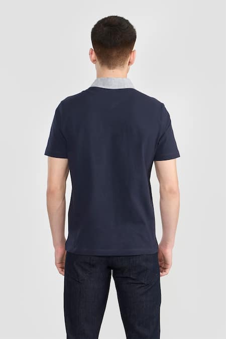 Perona Designer Polo T-shirt with Contrast Collar 