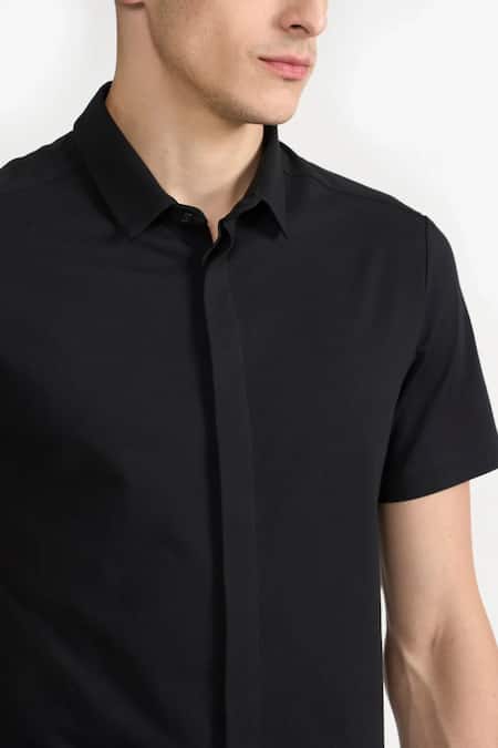 Buy Perona Black Cotton Cyrus Casual Shirt Online at Aza Fashions Buy_Perona_Black Cotton Cyrus Casual Shirt _Online_at_Aza_Fashions