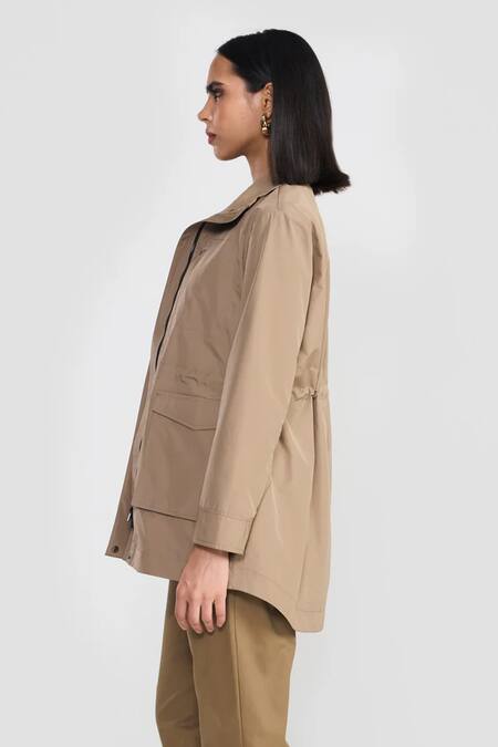 Perona Beige Polyester Designer Jacket Online at Aza Fashions Perona_Beige Polyester Designer Jacket _Online_at_Aza_Fashions