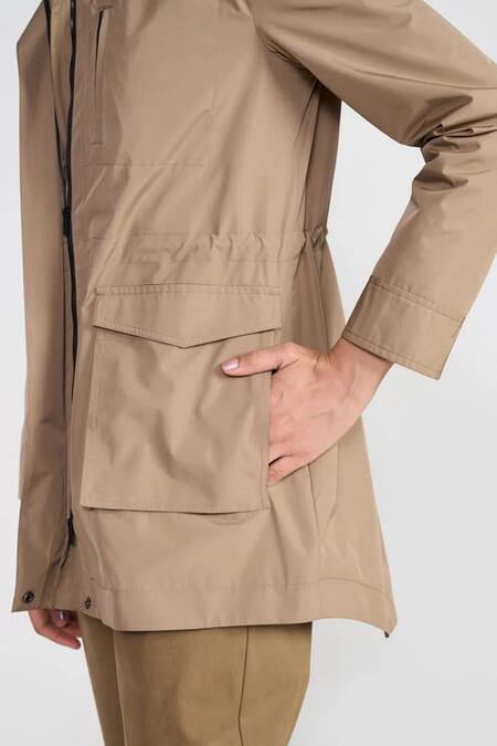 Buy Perona Beige Polyester Designer Jacket Online at Aza Fashions Buy_Perona_Beige Polyester Designer Jacket _Online_at_Aza_Fashions