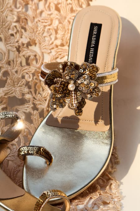 Shradha Hedau Footwear Couture Designer Floral Embellished Heels 