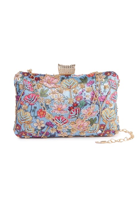 Nazaakat By Samara Singh Floral Embroidered Clutch Bag 