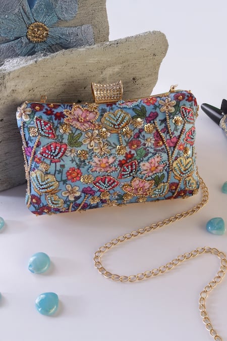 Samyukta Singhania Floral Embroidered Clutch Bag 