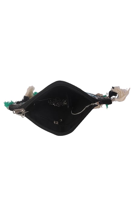 Buy_Nazaakat By Samara Singh_Black Beads, Tassels Embroidered Eye Motif Handbag _Online_at_Aza_Fashions