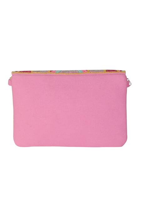 Buy_Nazaakat By Samara Singh_Pink Beads, Sequins Beaded Sling Handbag _Online_at_Aza_Fashions