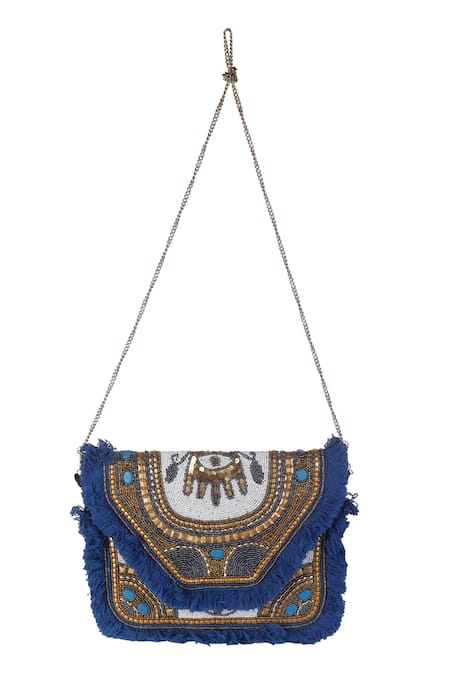 Nazaakat By Samara Singh Designer Embellished Handbag with Sling 