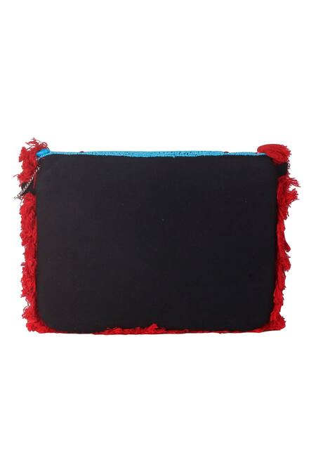 Nazaakat By Samara Singh_Multi Color Tassels, Beads Designer Handbag With Sling_Online_at_Aza_Fashions