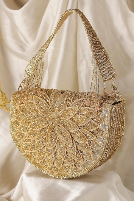 Samyukta Singhania Designer Silk Handbag with Detachable Handle 