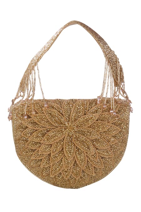 Nazaakat By Samara Singh Designer Silk Handbag with Detachable Handle 