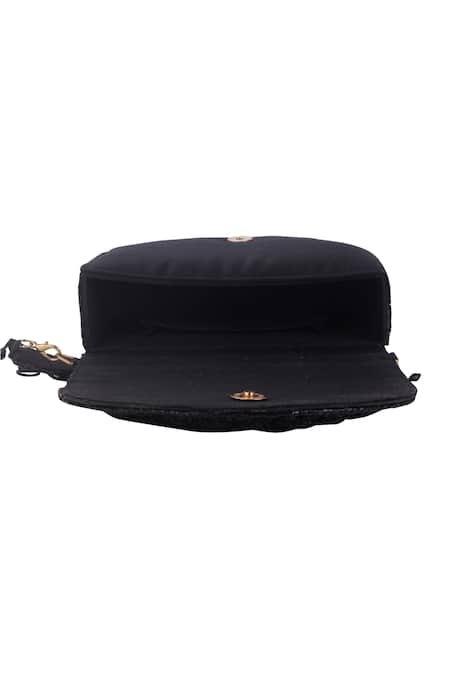 Nazaakat By Samara Singh_Black Designer Silk Handbag _Online_at_Aza_Fashions
