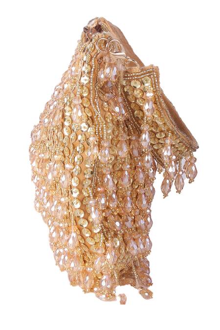 Buy_Nazaakat By Samara Singh_Gold Sequins, Beads Designer Handbag_Online_at_Aza_Fashions