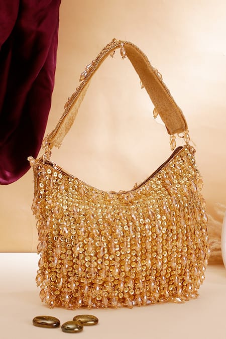 Samyukta Singhania Designer Gold Sequin Handbag 