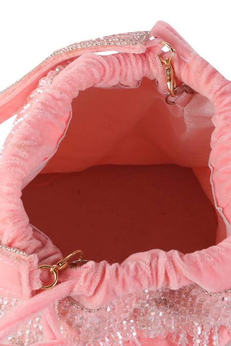 Nazaakat By Samara Singh_Pink Beads, Sequins Beaded Potli Handbag _at_Aza_Fashions