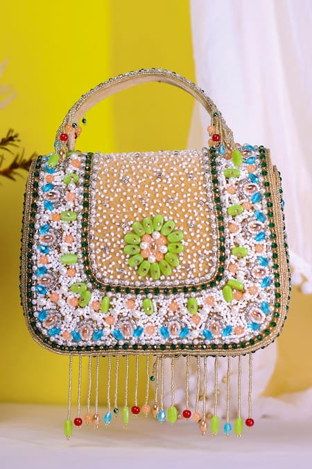 Nazaakat By Samara Singh Embellished Silk Handbag 